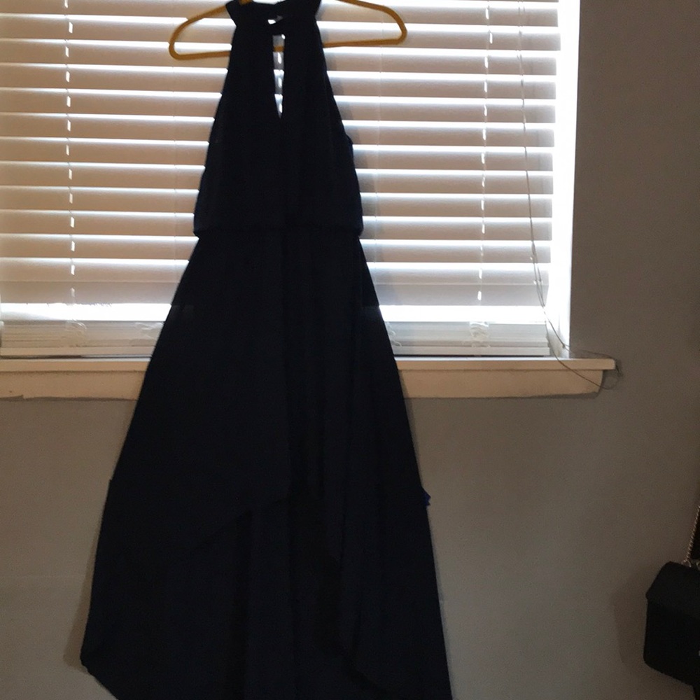 Navy blue high low dress